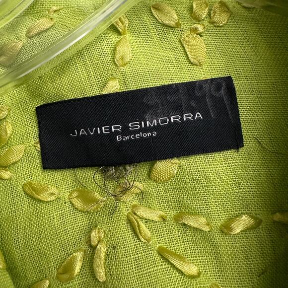 Javier Simorra Womens Jacket Sz M Ribbon Embroidery Boho Artisan Textured Unique - Picture 3 of 6